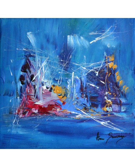 Tableau bleu d'artiste peintre
