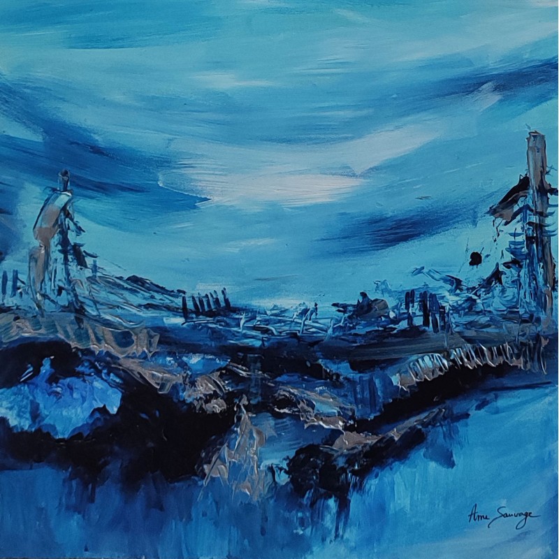peinture abstraite bleue