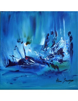 Journée ensoleillée - Tableau abstrait bleu