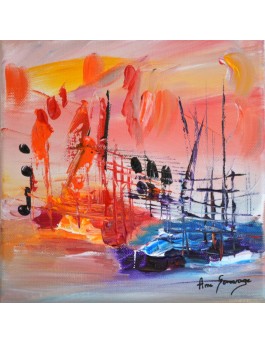 Le passage - Tableau abstrait multicolore