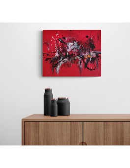 tableau abstrait moderne rouge