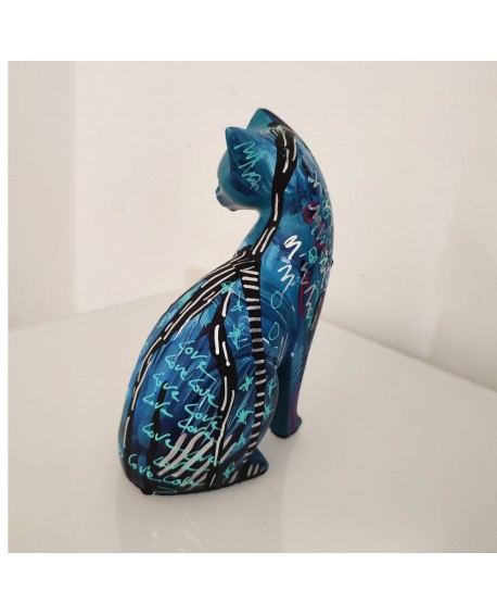 statue art deco chat ceramique