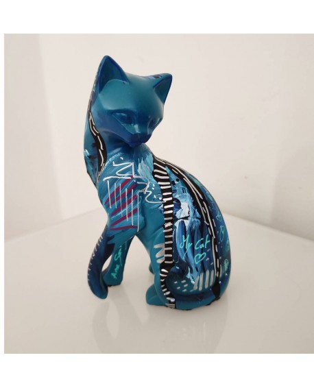 sculpture ceramique chat moderne