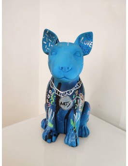 statue sculpture bleu chien