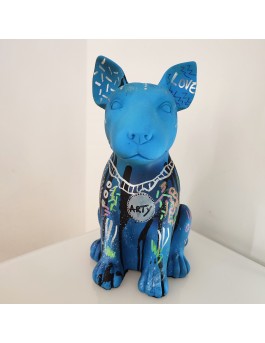 sculpture chien pop art colorée