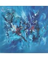 tableau abstrait contemporain bleu