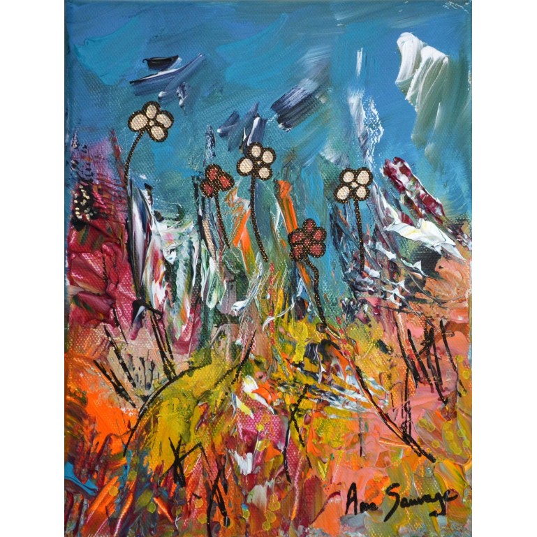 Peinture de fleurs multicolore