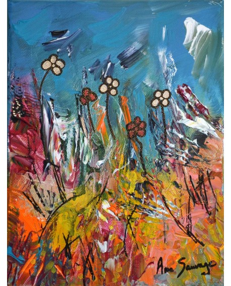 Peinture de fleurs multicolore