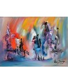 tableau abstrait multicolore
