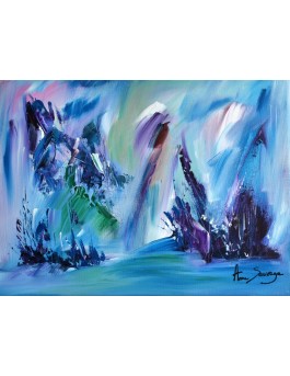 tableau abstrait bleu