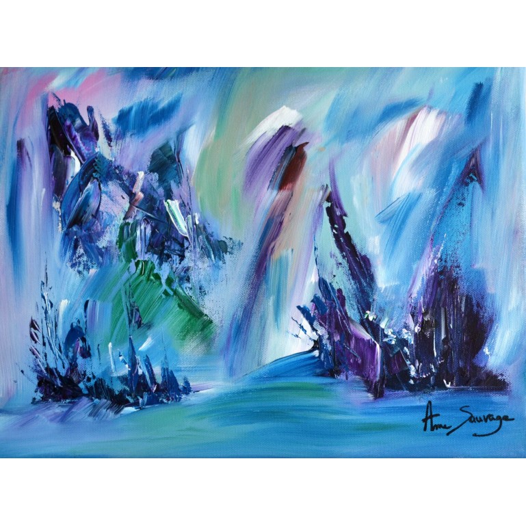 tableau abstrait bleu