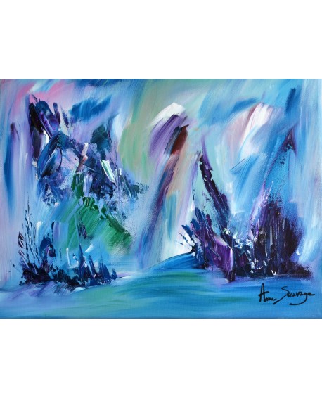 tableau abstrait bleu