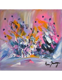 Tableau abstrait rose bleu