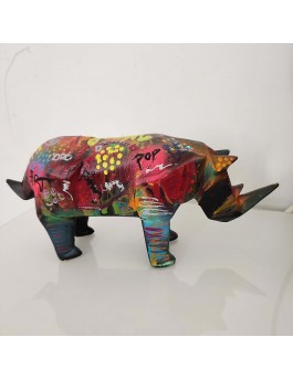 sculpture rhinoceros pop art design