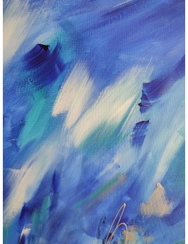 extrait grand tableau abstrait bleu