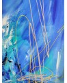 extrait grand tableau abstrait bleu contemporain acrylique