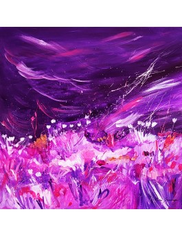 tableau abstrait violet moderne