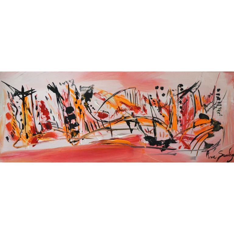 Tableau panoramique orange et rose