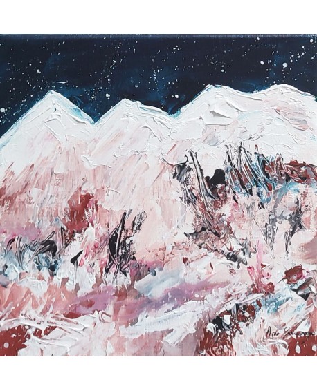 Les étoiles sur les montagnes - peinture abstraite montagnes