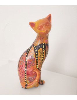 sculpture chat ceramique moderne