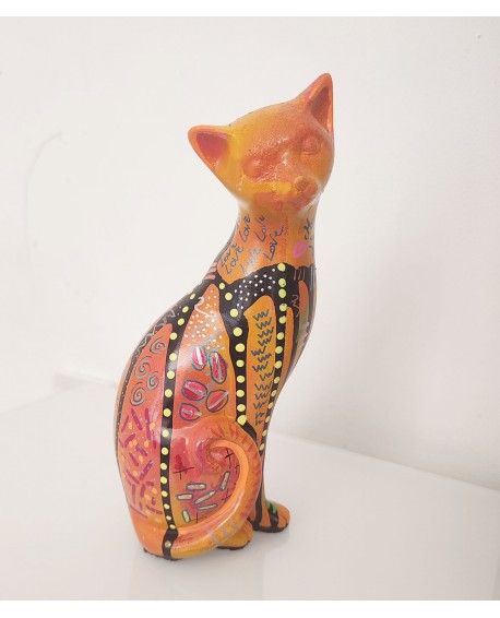 sculpture chat ceramique moderne