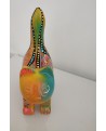 statue chat céramique multicolore