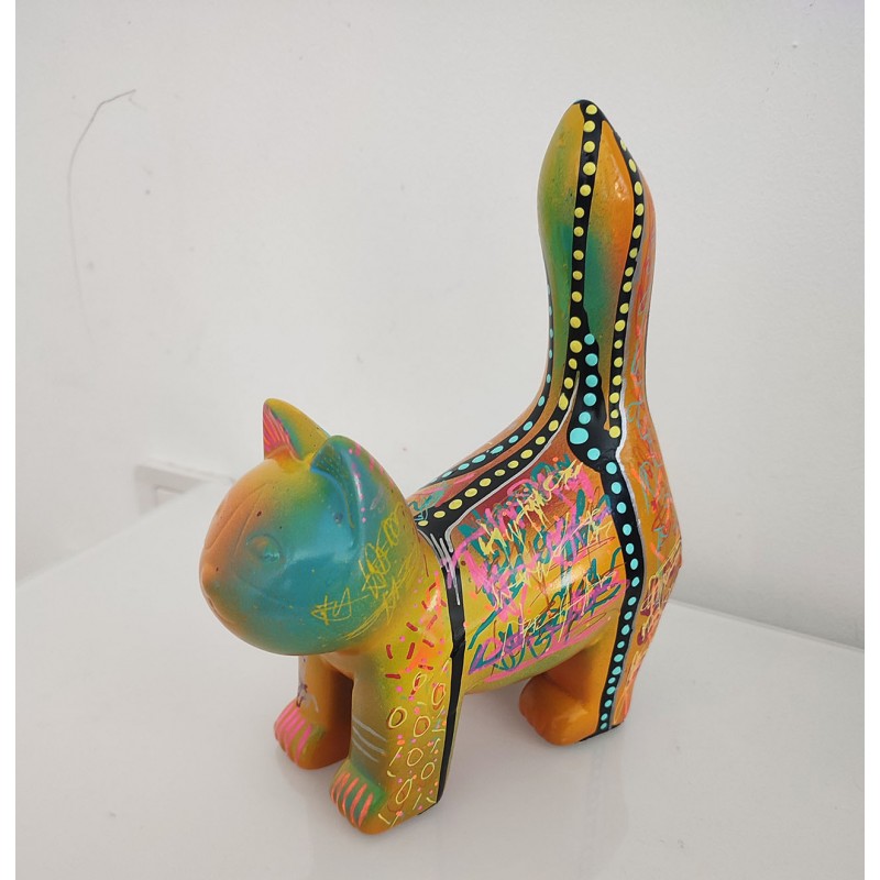sculpture chat céramique moderne