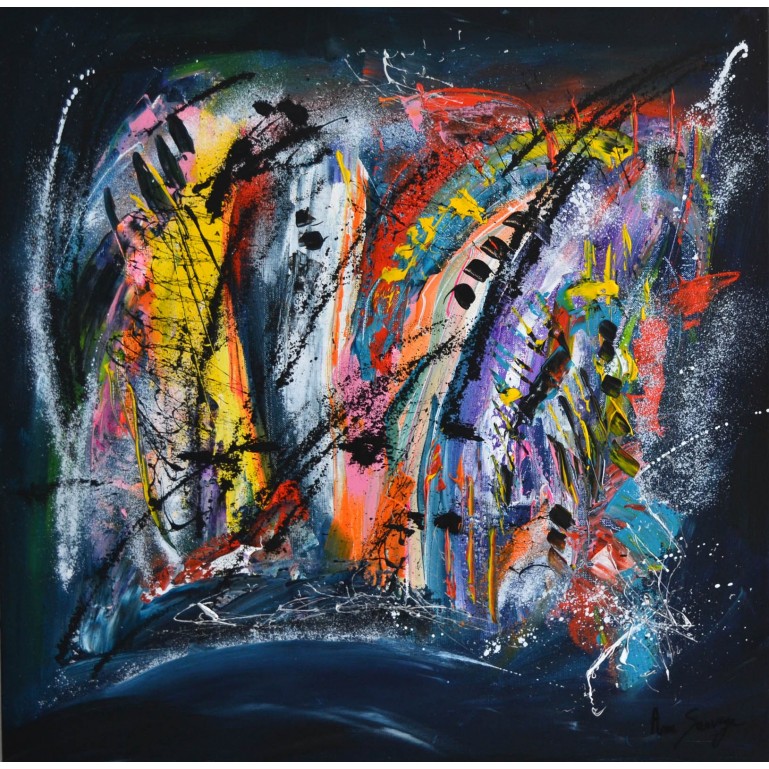 Tableau abstrait design et flashy