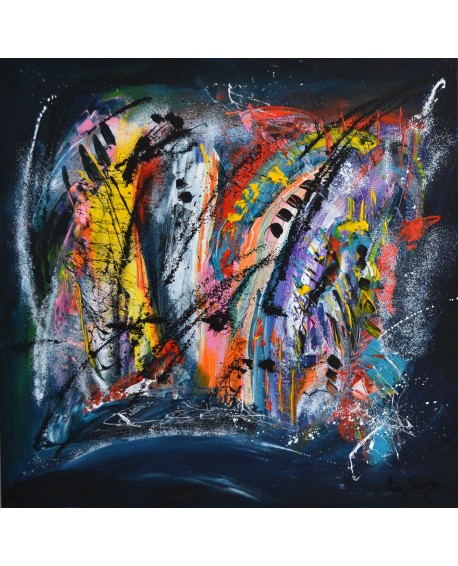 Tableau abstrait design et flashy