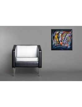Grand tableau bleu flashy coloré et design