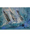 Mer agitée - Tableau de voiliers en mer