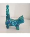 statue déco chat bleu