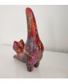statue chat moderne céramique coloré