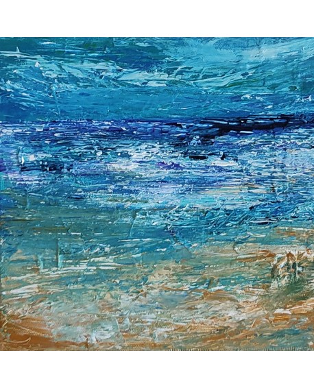 Peinture abstraite mer au couteau à peindre Tableau paysage marin unique  d'Âme Sauvage