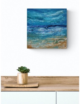 tableau abstrait mer, peinture paysage marin