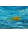 peinture abstraite mer - tableau abstrait coucher de soleil sur l'océan