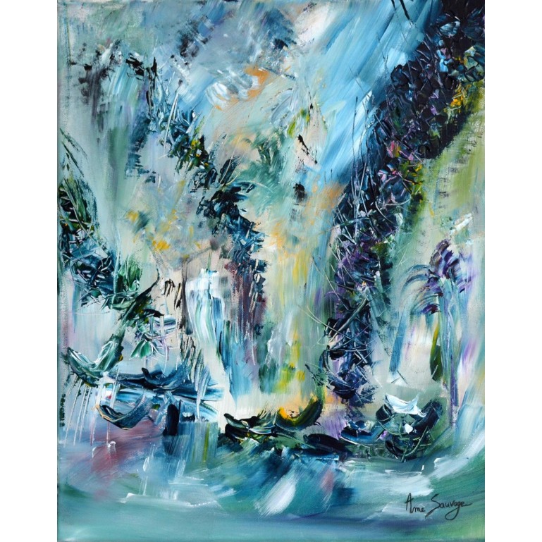 tableau abstrait vert