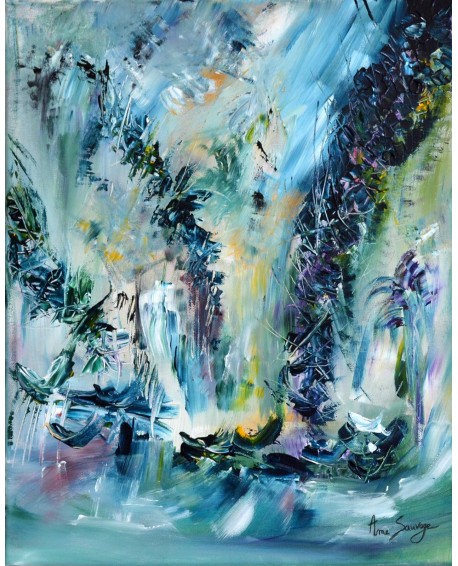 tableau abstrait vert