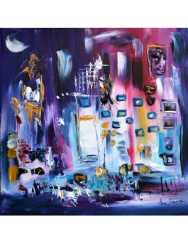 tableau abstrait violet