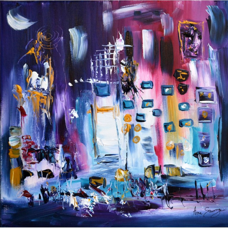 tableau abstrait violet