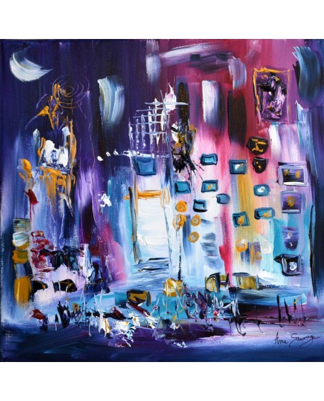 tableau abstrait violet