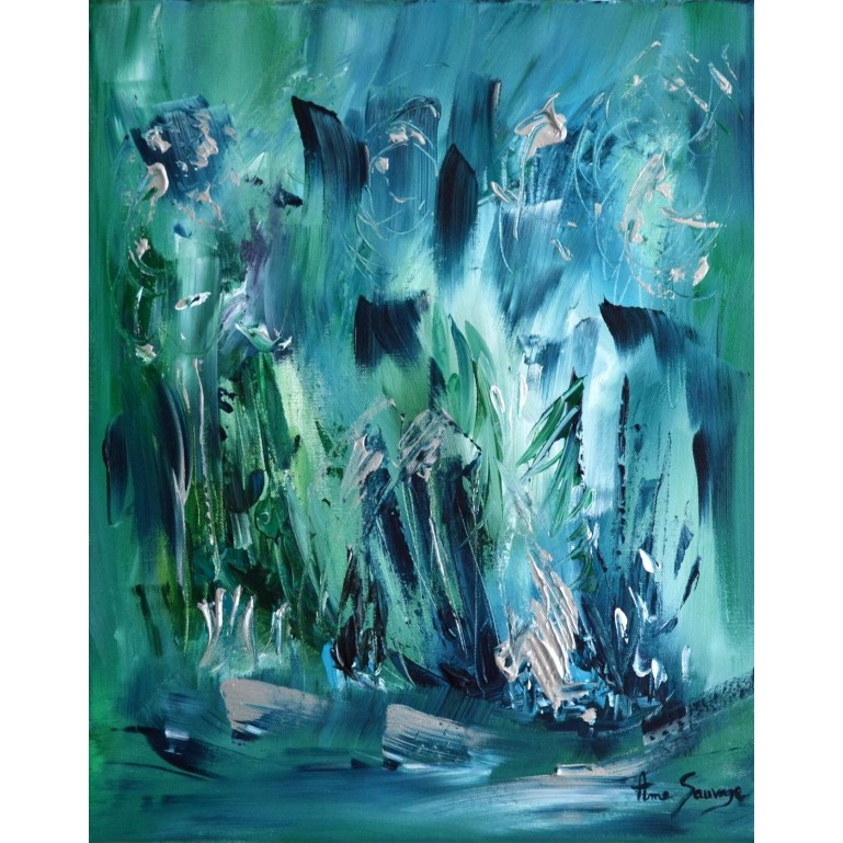 tableau abstrait vert