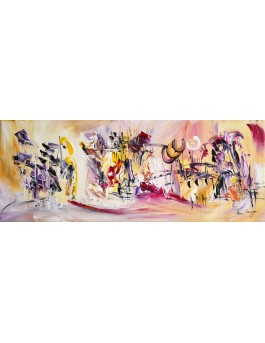 Tableau peinture panoramique abstrait