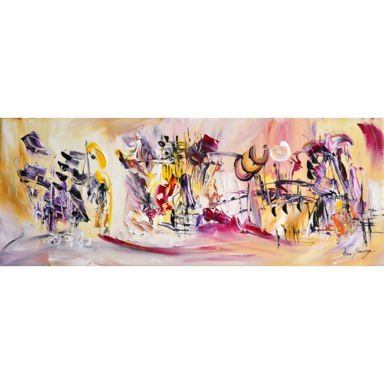 Tableau peinture panoramique abstrait
