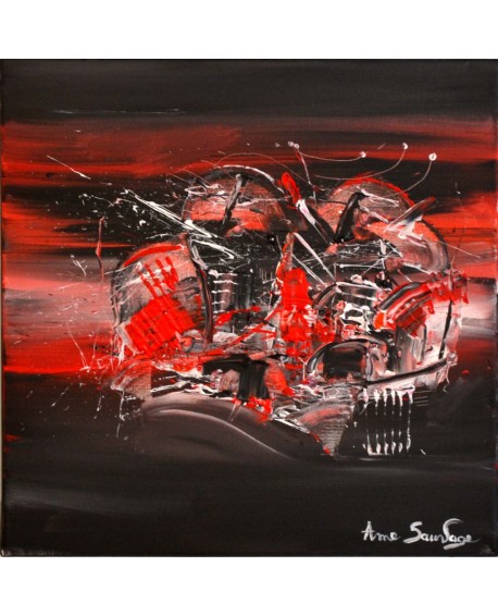 tableau rouge noir blanc décoration moderne