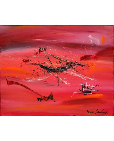 tableau abstrait rouge noir design