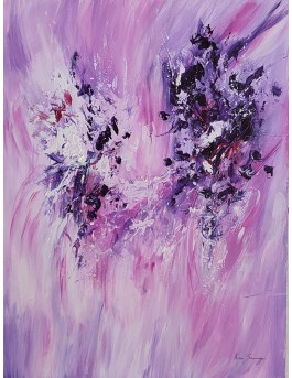 tableau abstrait rose violet