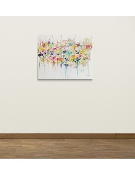 grand tableau abstrait contemporain multicolore