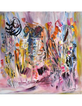 Une vie en fête - Peinture abstraite colorée
