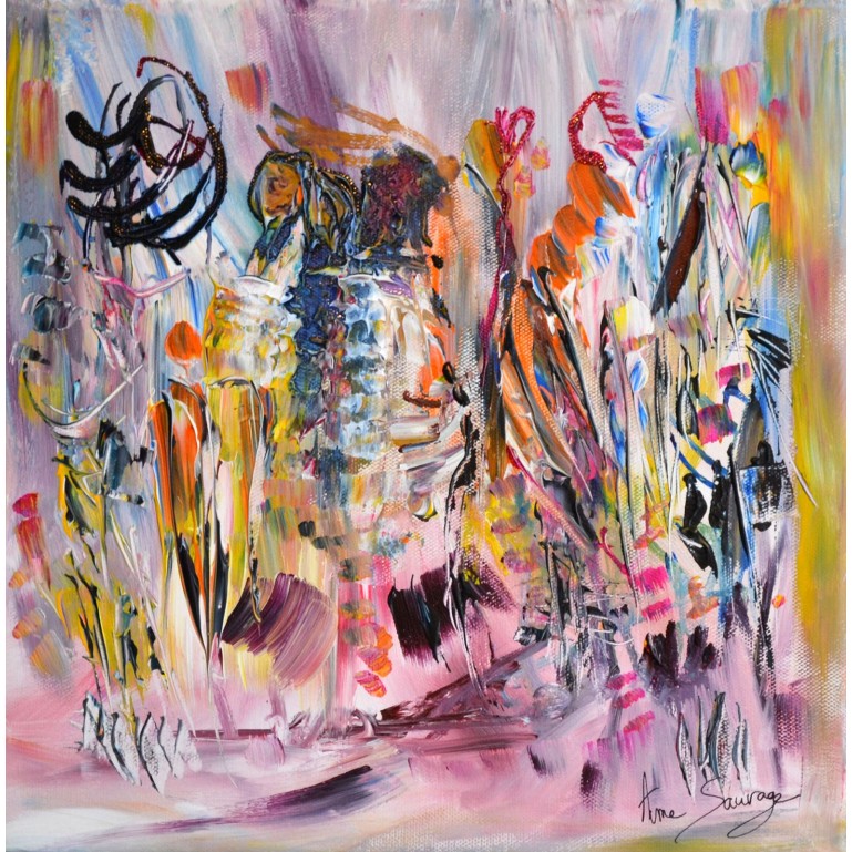 Une vie en fête - Peinture abstraite colorée